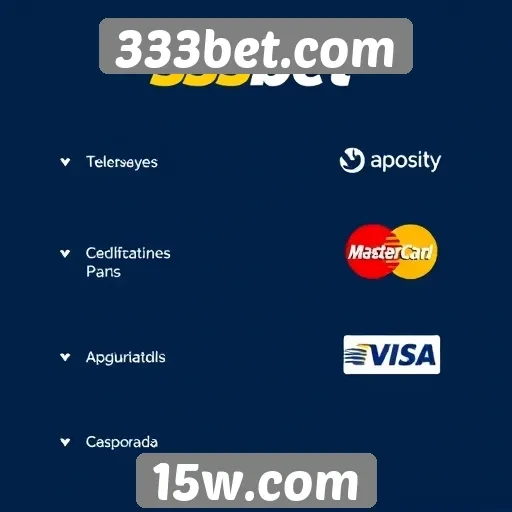 Opções de pagamento disponíveis no 333bet.com